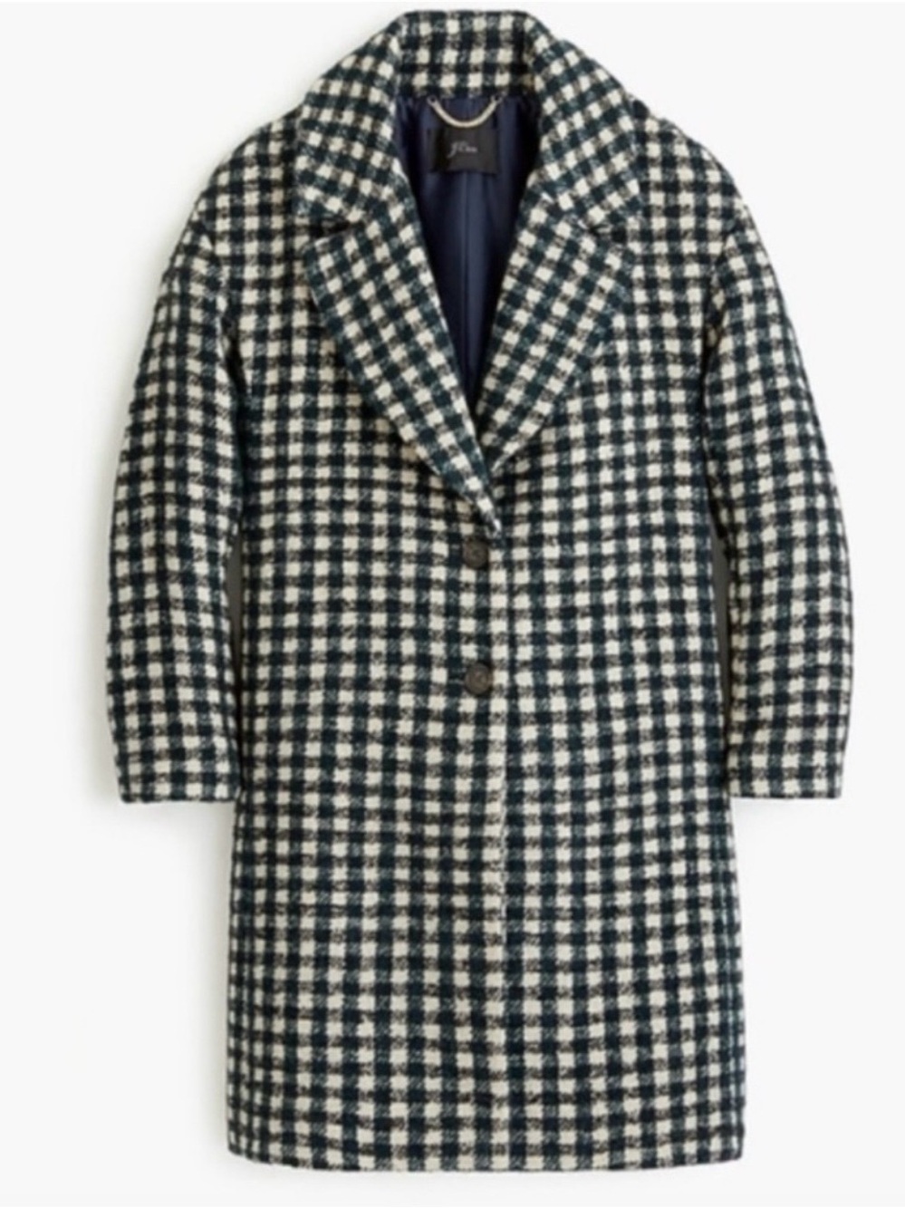 OVERSIZED TOPCOAT IN CHECK TWEED, IVORY GREEN BLACK